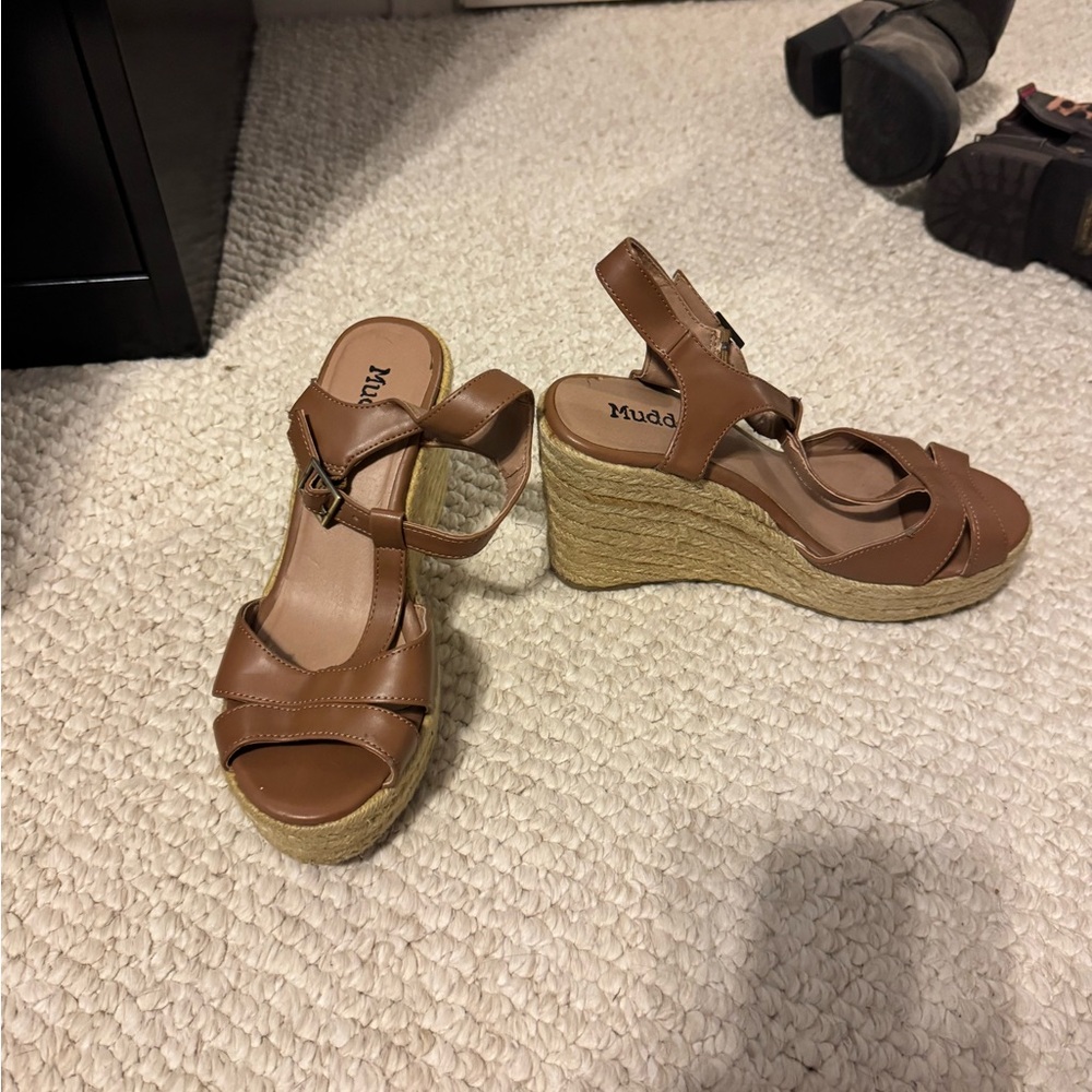 Mudd Brown Wedge Sandals for Women